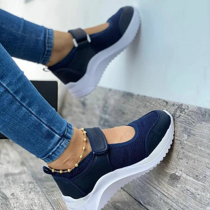 Chaussures Confortables à Semelle Épaisse avec Fermeture Auto-agrippante