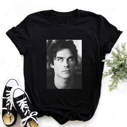 T-shirt noir à motif vélo