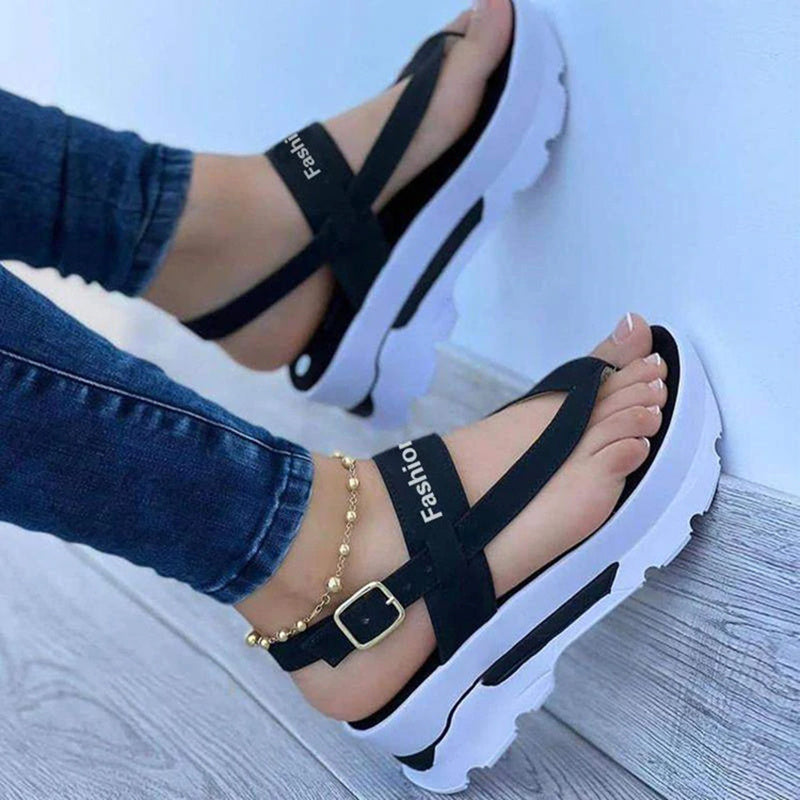 Sandales Plates Femme Confortables À Brides Cuir