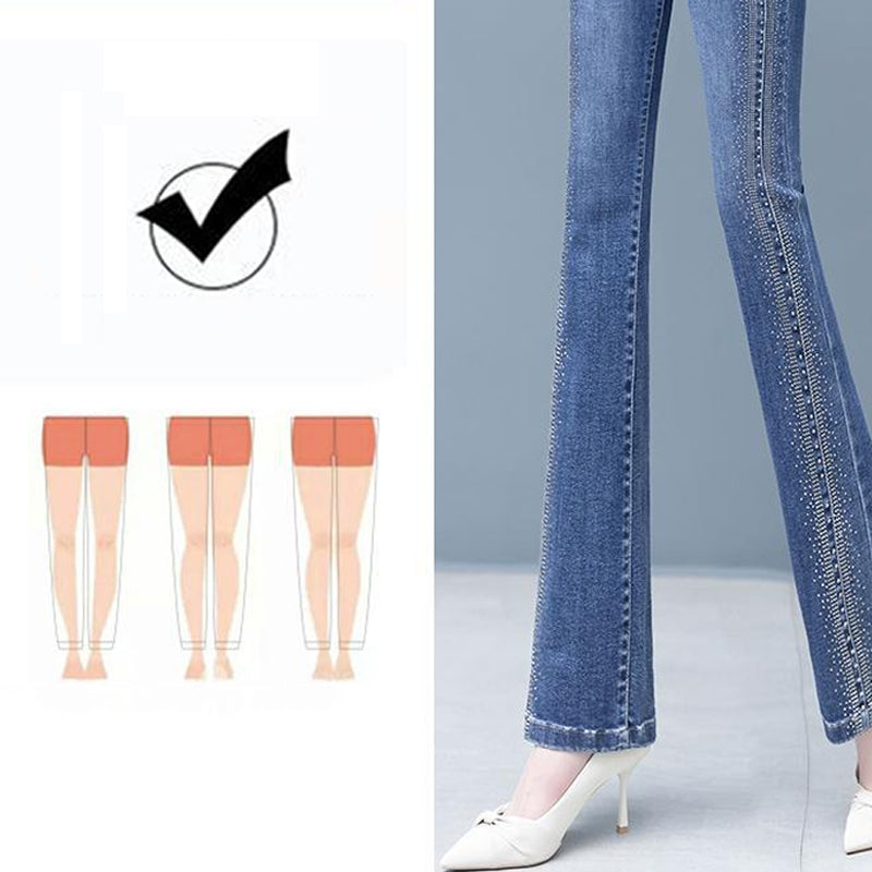 Jeans Extensible à Taille Haute Pour Femmes