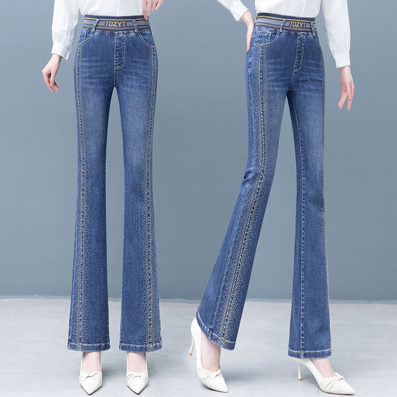 Jeans Extensible à Taille Haute Pour Femmes