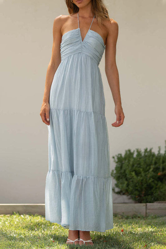 Robe sans manches, longueur mi-mollet, dans des couleurs unies élégantes et séduisantes