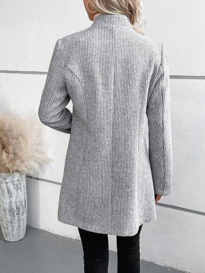 Élégante Veste à Manches Longues sans Col avec Imprimé