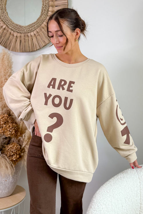 Sweat " Are You? " Beige