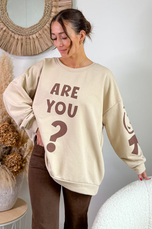 Sweat " Are You? " Beige