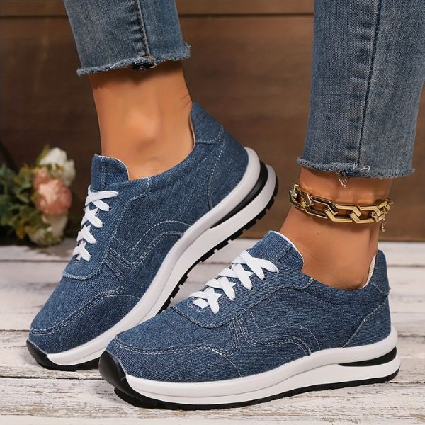 Baskets pour femmes bleu – Confortables et avec bon soutien