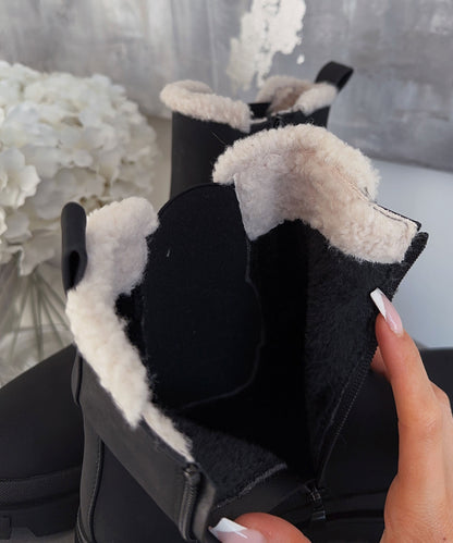 Bottes chelsea en cuir noir chic