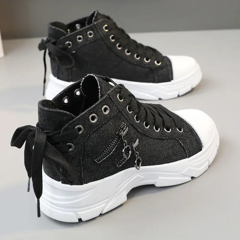 Baskets montantes compensées pour femmes