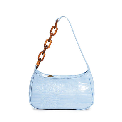 Sac à main en cuir texturé avec chaîne
