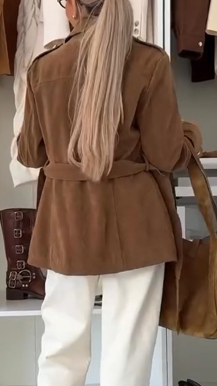 Veste décontractée à revers pour femme chic