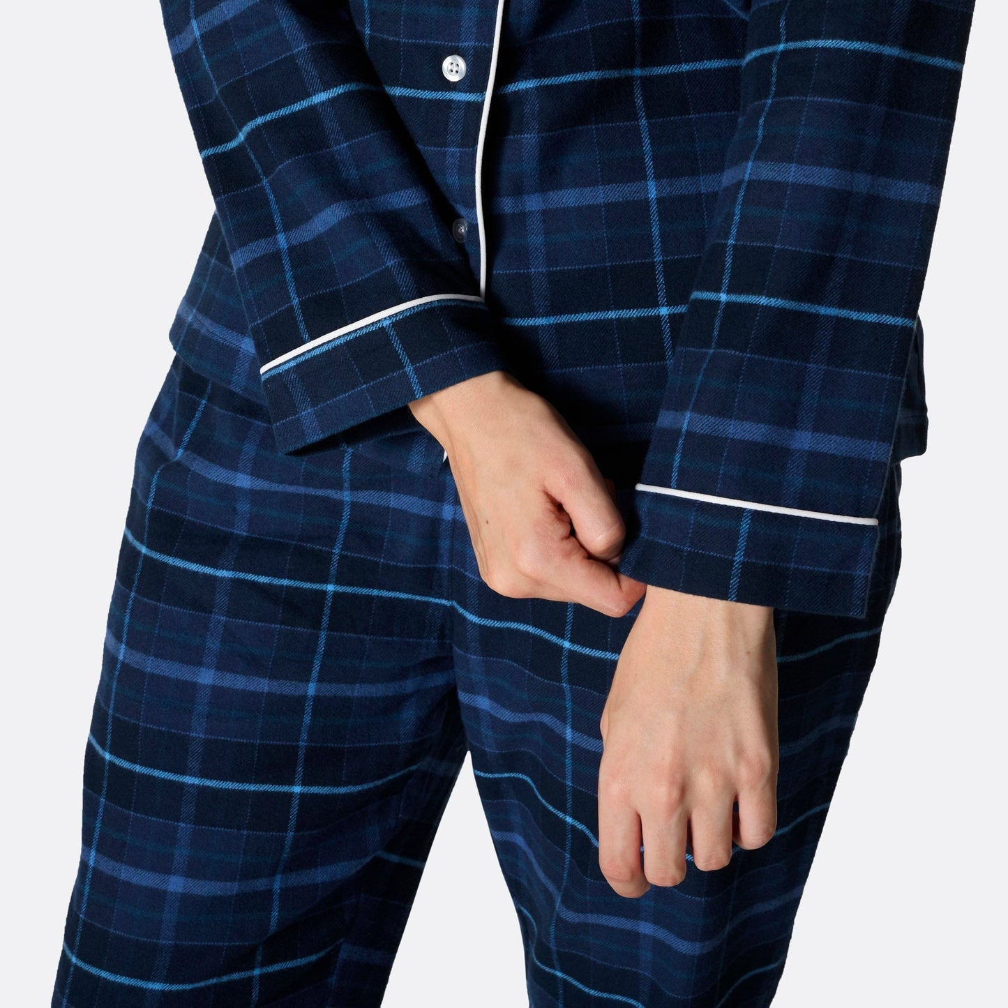 Pyjama de Noël en flanelle bleue confortable pour femmes