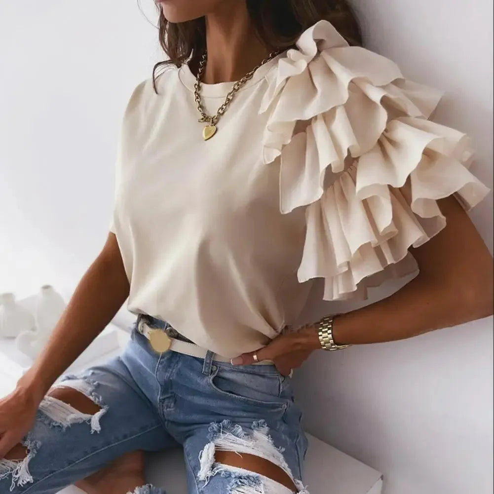 Élodie Lavin® | blouse à volant asymétrique
