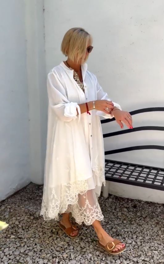 Ensemble deux pièces robe en dentelle et cardigan pour femmes