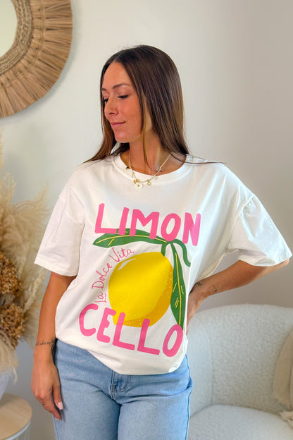 T-Shirt " Limon " Blanc Plus Ample