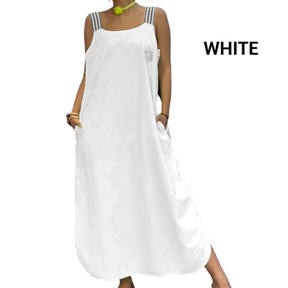Robe maxi fluide avec larges bretelles et poches