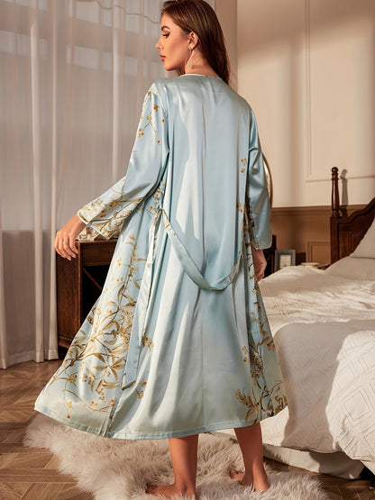 Chemise de nuit fleurie élégante pour femme