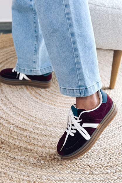 Basket Addax Bordeaux En Velours