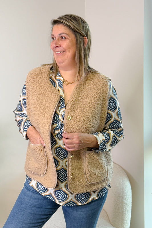 Gilet Teddy Ludivine Camel GT (42/48)