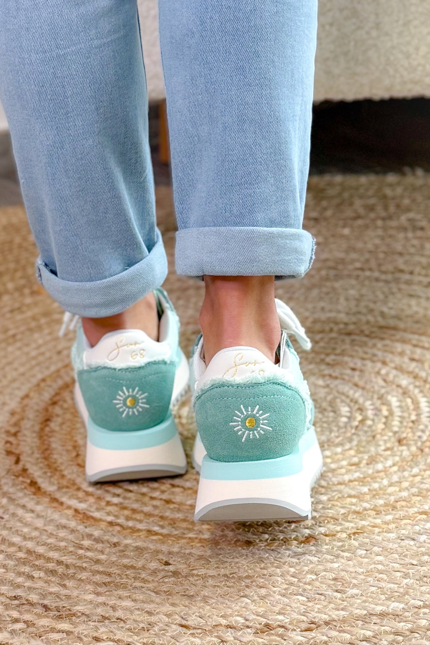 Basket Sun 68 Compensées Turquoise