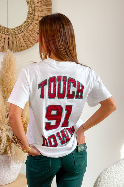 T-Shirt Rikka " Touch Down" Blanc Only
