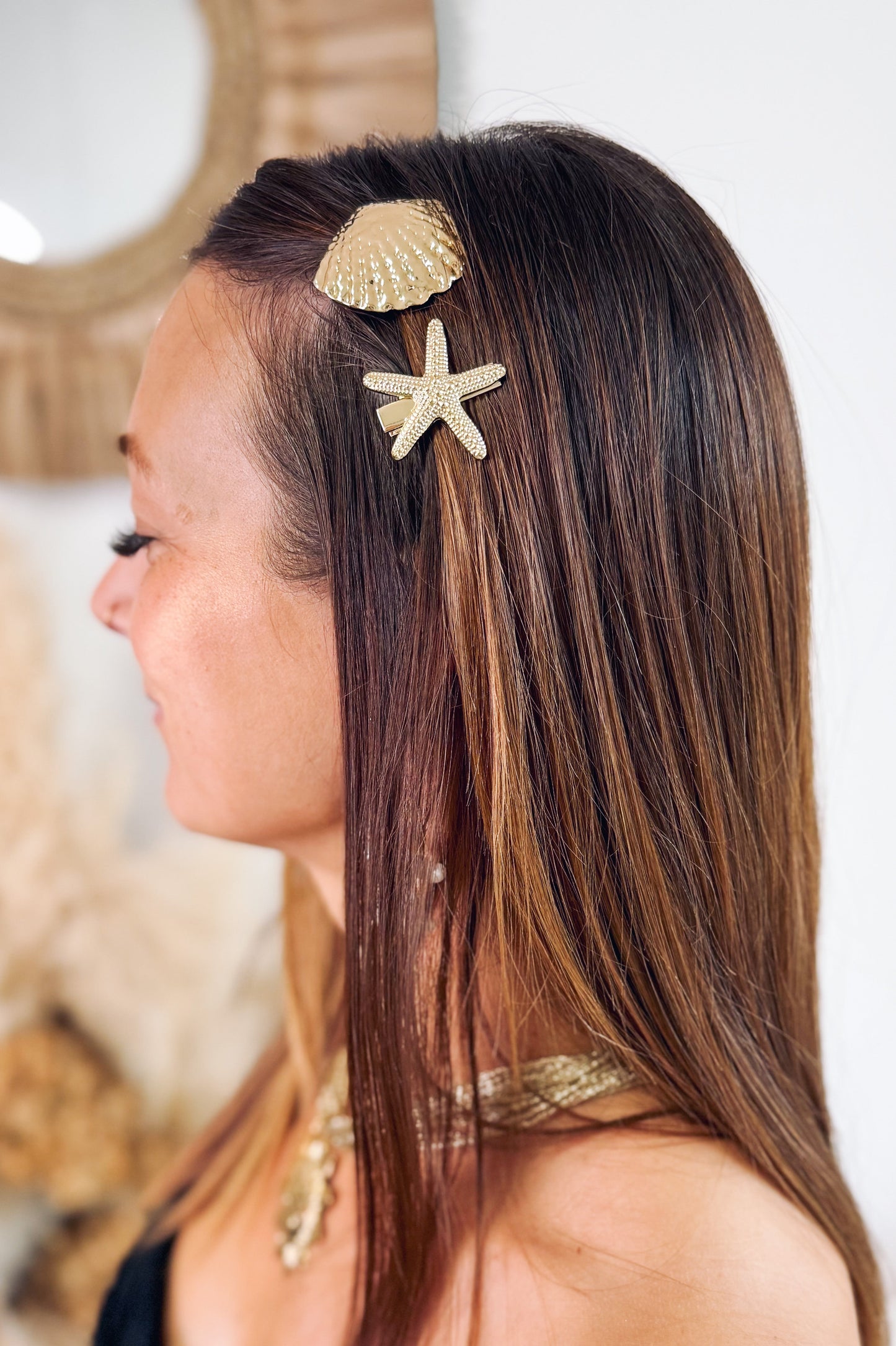 Barrettes Coquillage et étoile de Mer