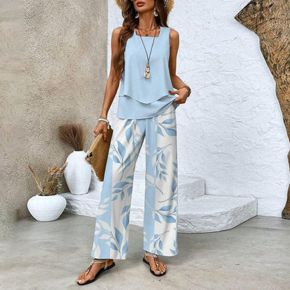 Ensemble de deux pièces avec haut et pantalon assortis