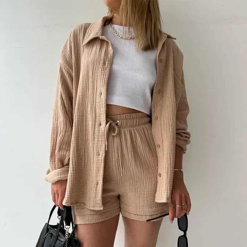 T-shirt deux pièces à manches longues pour femmes - tenue décontractée à la mode