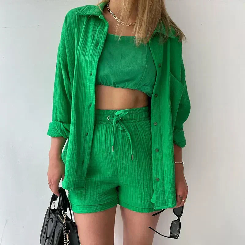 T-shirt deux pièces à manches longues pour femmes - tenue décontractée à la mode