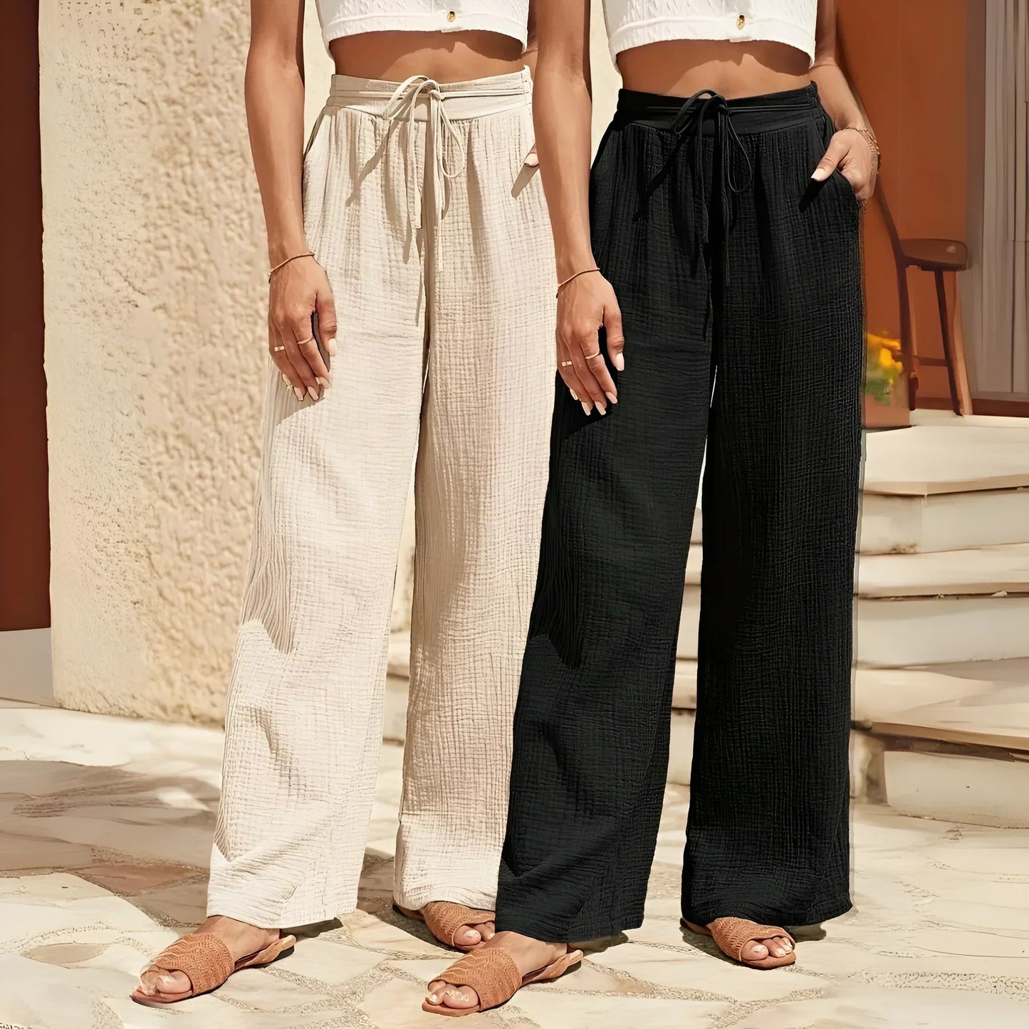 Ariane™ | Pantalon taille haute à jambe large