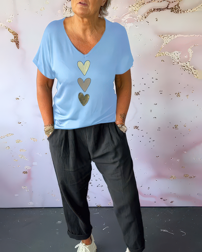 Aimée™ | Shirt à manches courtes et col en V