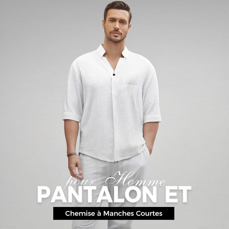 Victor™ - Ensemble deux pièces en coton pour hommes : haut et pantalon