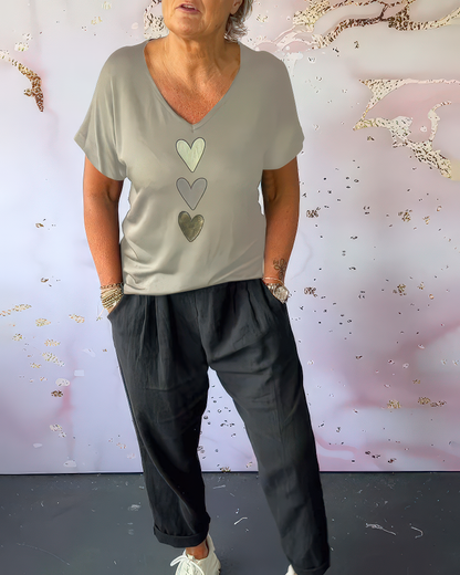 Aimée™ | Shirt à manches courtes et col en V