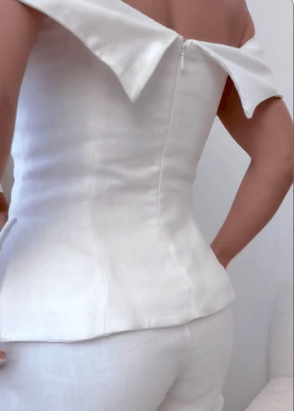 Ensemble deux pièces en coton et lin