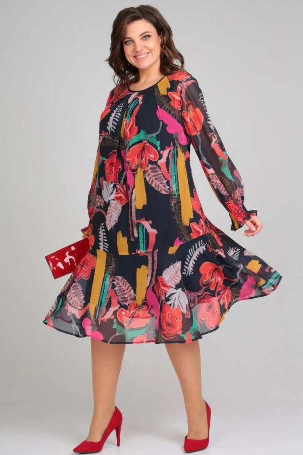 Naira – Robe Florale en Chiffon et Coton