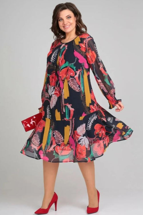 Naira – Robe Florale en Chiffon et Coton