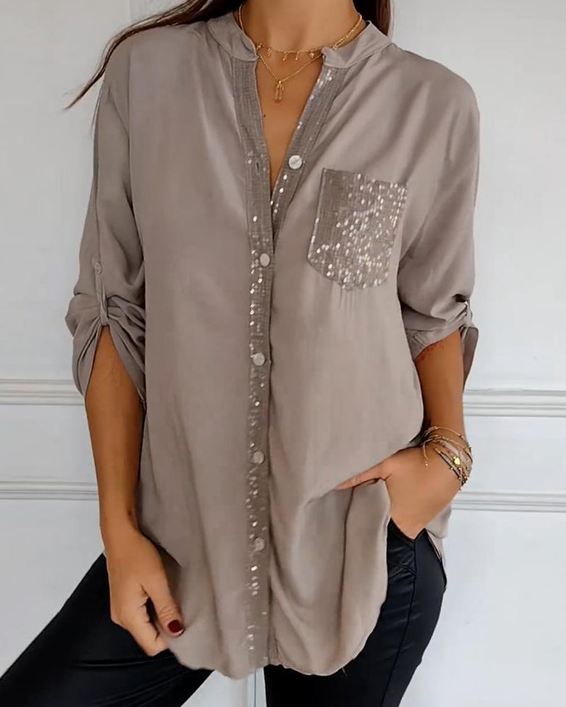 Chemise Décontracté En Paillettes