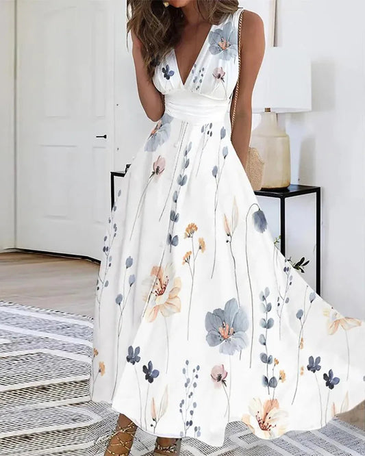 Robe sans manches imprimée