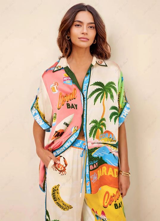 Ensemble deux pièces imprimé style été à Sunny Beach - Top