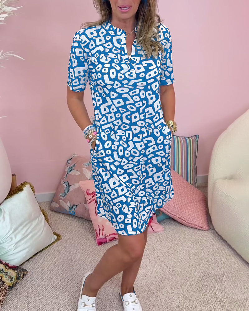 Viaro™ | Robe à motifs avec col en V et poches