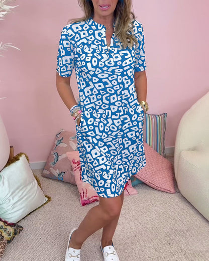 Viaro™ | Robe à motifs avec col en V et poches