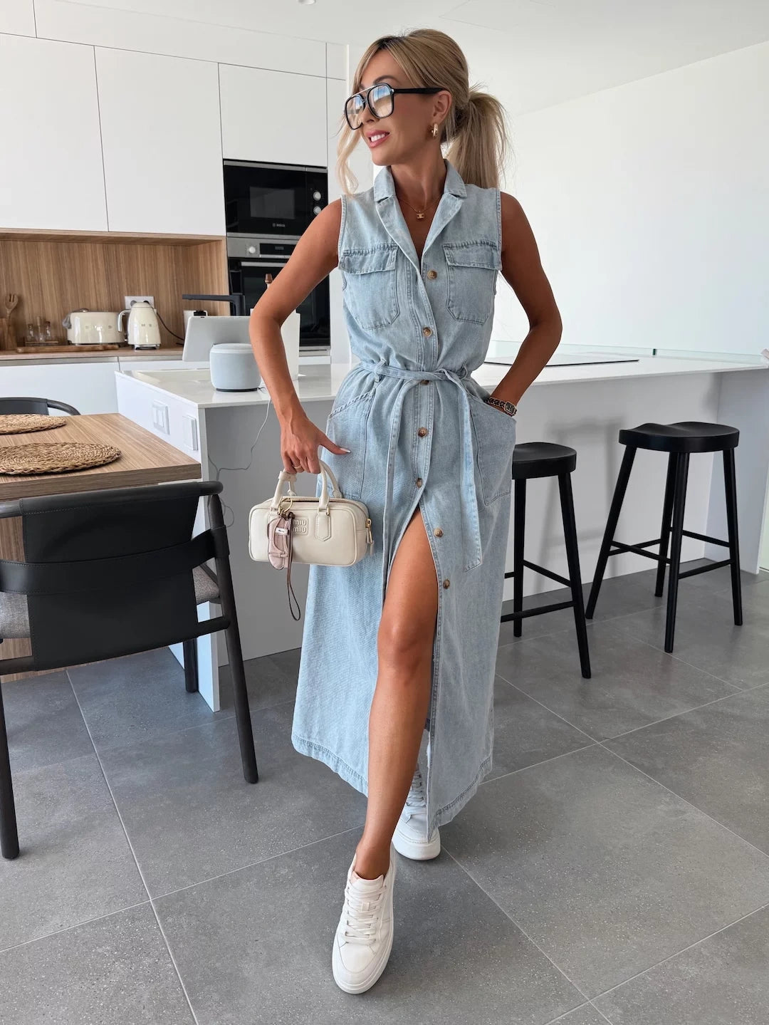 CANDICE – ROBE LONGUE EN DENIM