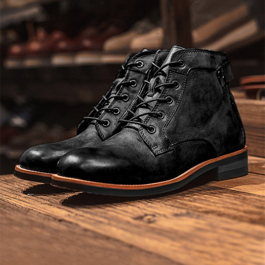 Bottes Homme Intemporelles En Cuir Lacées Montantes Cheville