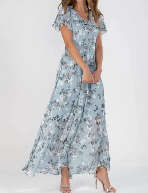 Robe manches courtes à imprimé floral