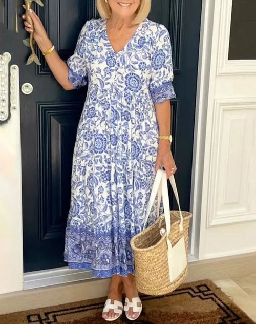 Robe bohème à encolure en V