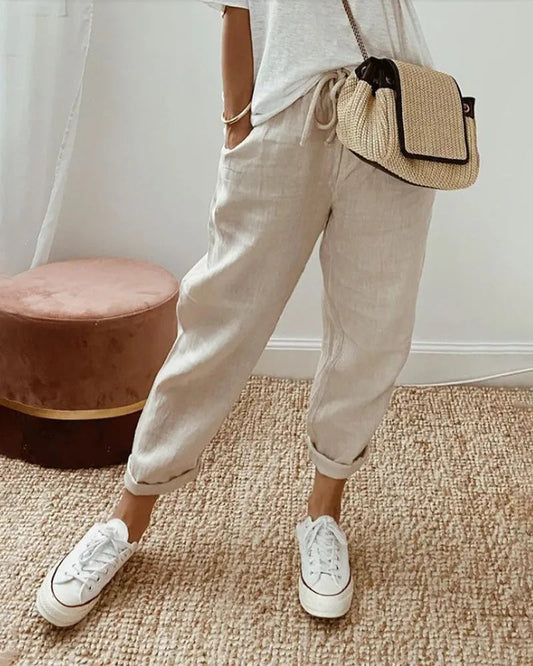 Elegant Women's High-Waisted Wide Leg Pants - Spring Summer Style