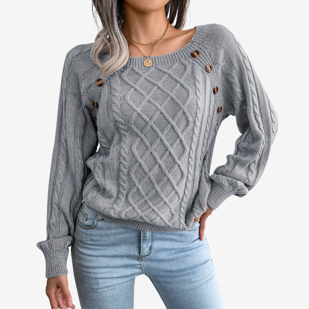 Meli™ Pull à Boutons Décoratifs