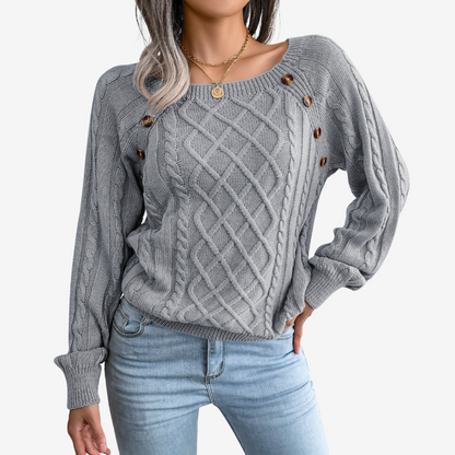 Meli™ Pull à Boutons Décoratifs