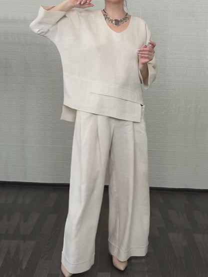 Ensemble ample à manches trois-quarts pour femme