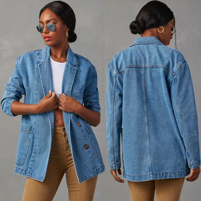 Veste Blazer en Denim Stylée pour Femmes