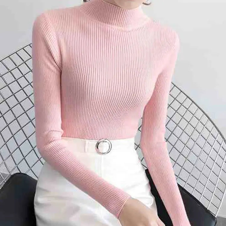 Pull en laine côtelé confortable pour femmes